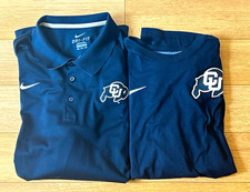 Set (2) Nike Dri-FIT Colorado Buffaloes Team Issued Black/Gold Polo/Tshirt  XXL picture