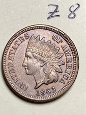 1863 Indian cent,  coin #Z8 picture