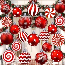 12Pcs Large Outdoor Xmas Ornaments,10/12in Double‑Sided for Yard Lawn picture