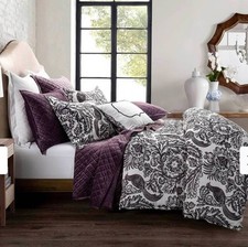 HiEnd Accents Augusta Black and White Botanical Toile Comforter Set MSRP: $315 picture