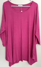 Larace Shirt Women 1X Pink/Magenta Long Sleeve Tunic Stretch Soft Casual Top NWT picture