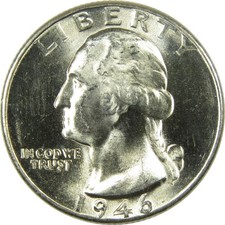 1946 D Washington Silver Quarter Uncirculated Mint State 25c Coin picture