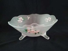 Vintage Fenton Satin Glass Footed Bowl-1940's picture