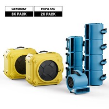 AlorAir Air Solution Combo Pack 8X 1000 CFM Air Mover + 2X 550 CFM Air Scrubber picture