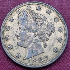 1883 Liberty Head Rackateer Nickel 5c Better Grade XF #60565 picture