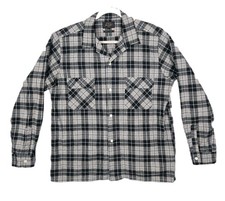 Beams Plus Japan Brushed Cotton Flannel Shirt Men's XL (US Medium) Gray Plaid picture