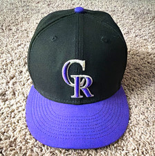 New Era 59FIFTY Colorado Rockies MLB Fitted Cap Hat Black/Purple Size 7 1/2 picture