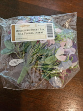 Longaberger Miniature Sweet Pea Floral Insert Adults NIP Purple Pink Silk 23588 picture