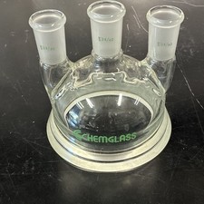 Chemglass 3-neck glass reaction vessel lid with 24/40 standard taper joints picture