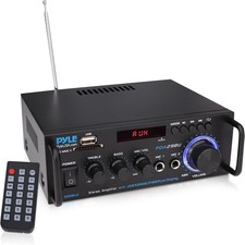 Pyle 200W Stereo Power Amplifier with Bluetooth - Dual Channel Audio Receiver - picture