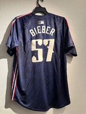 Nike Cleveland Guardians Shane Bieber #57 MLB Baseball Jersey L Blue Men picture