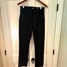 PAIGE Women’s Slim Fit Straight Black Dark Wash Denim Jeans High Rise Stretch picture