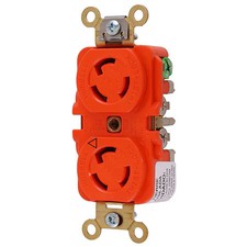 Hubbell Wiring Device-Kellems Ig4700a Duplex Locking Receptacle, L5-15R, 15 A, picture