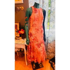 NWT Aidan Mattox by Adrianna Papell Pink 3D Floral Embroidered Dress Size 6 🌸✨ picture