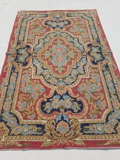 Vintage Traditional Handmade Kashmiri Chain Stitch Wool Red Kilim 5.11x3.11ft picture