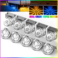 10x Dual Color LED Watermelon Lights w/Brackets Amber Blue for Trailer Truck Van picture