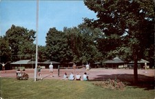 Hinsdale MA Tennis Court Campus Promotions c1950s-60s Vintage Postcard picture