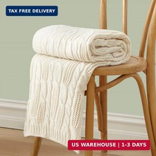 Aormenzy Cable Knit Throw Blankets 30 x 40 Inches, Soft Cozy and Lightweight Kni picture