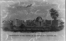 Photo:Tuscaloosa Alabama University of the State of Alabama 1837 engraving picture