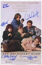 The Breakfast Club Cast Signed 11x17 Poster (Estevez, Ringwald, +3 sigs) -SS COA picture