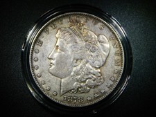 HARD DATE EF/AU 1878 7 TF MORGAN SILVER DOLLAR EXCELLENT COLLECTOR GRADE M-1887 picture