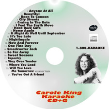 CUSTOM KARAOKE CAROLE KING 21 GREAT SONG cdg CD+G RARE & NUMBER 1 HITS BEAUTIFUL picture