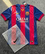 Nike FC Barcelona 2014/15 Neymar Jr #11 Men's L Soccer Jersey Blue/Red Dri-FIT picture