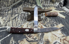 Carl Schlieper German Eye Brand Solingen 2 Blade J Model Knife Brown Scales picture