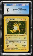 1999 Pokemon German 14 Raichu-Holo 1st Edition Base Set Grade 6 CGC Vintage PSA picture