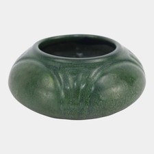 Hampshire Early 1900s Vintage Arts And Crafts Pottery Matte Green Ceramic Bowl picture