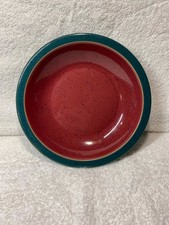 Vintage Denby Harlequin-Soup-Pasta-Bowl-Red & Green-Stoneware-8-3/8”-England picture
