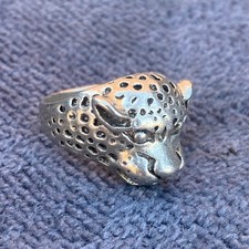 Very Rare Ancient Roman Era Silver Ring Tiger Head Authentic Artifact Genuine picture