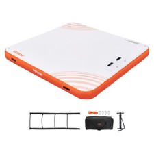 VEVOR Inflatable Floating Dock 7x7FT Inflatable Dock Platform Mat with Ladder picture