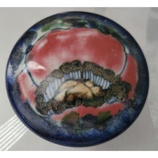 Vintage Highland Scotland Stoneware Lidded Trinket Dish Multi Color picture