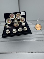 Vintage Reutter Made IN Germany Dollhouse Miniatures Tea Set 1:12 (11 pc) picture
