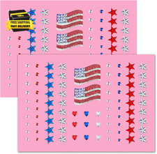 4Th of July Glitter Star Flag Face Hair Gems, 374 Pcs Red White Blue Glitter for picture