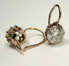 2.3Ct Art Deco Style Lab Created Diamond Drop Dangle 14K Rose Gold FN Earrings picture