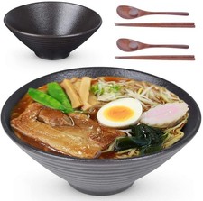 Lareina Ceramic Japanese Ramen Bowls 2 Sets 6 Piece 60 Ounce Large Noodle Soup picture