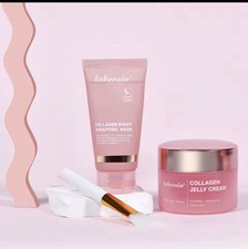 Lakerain Glow Overnight Mask Duo Set Collagen Turmeric Jelly Cream Brush picture