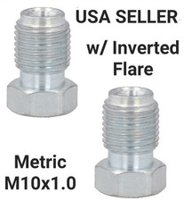 2x Brake Master Cylinder ABS Plug Port Block Off Inverted Flare Metric M10 x 1.0 picture