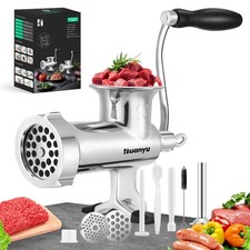 Huanyu Manual Meat Grinder-Heavy Duty Stainless Steel, Hand Crank Grinding Ma... picture