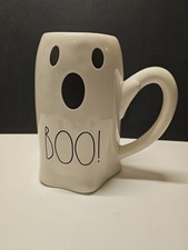 Rae Dunn White BOO Ghost Pitcher ceramic 8” Halloween Never Used  picture