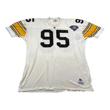 Vintage Pittsburgh Steelers Jersey Mens 52 White NFL Starter Greg Lloyd 95 75th picture