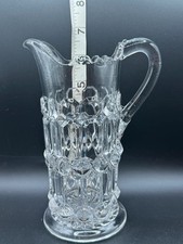 Antique McKee EAPG Prism Ball and Button Tall Creamer / Syrup Pitcher picture