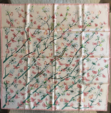 RARE HERMES Silk scarf Cherry blossom & Butterfly New in Box picture