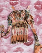 Y2K Abstract Chiffon Blouse picture