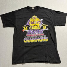 Vintage Los Angeles Lakers 2002 Three-Peat Champions Shirt XL Kobe Shaq TND picture