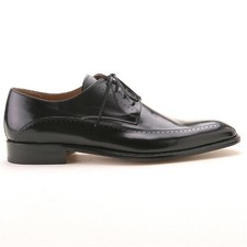 Mario Bruni Black Calfskin Biker Toe Oxford Shoes (US Men Size 8 Medium Width) picture