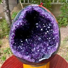 9.01LB High quality Natural Amethyst geode quartz crystal Dinosaur egg healing picture