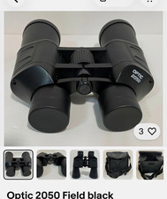 OPTIC 2050 20x50 Coated Full-Size Binoculars w/ Case (Missing 1 small lens cap) picture
